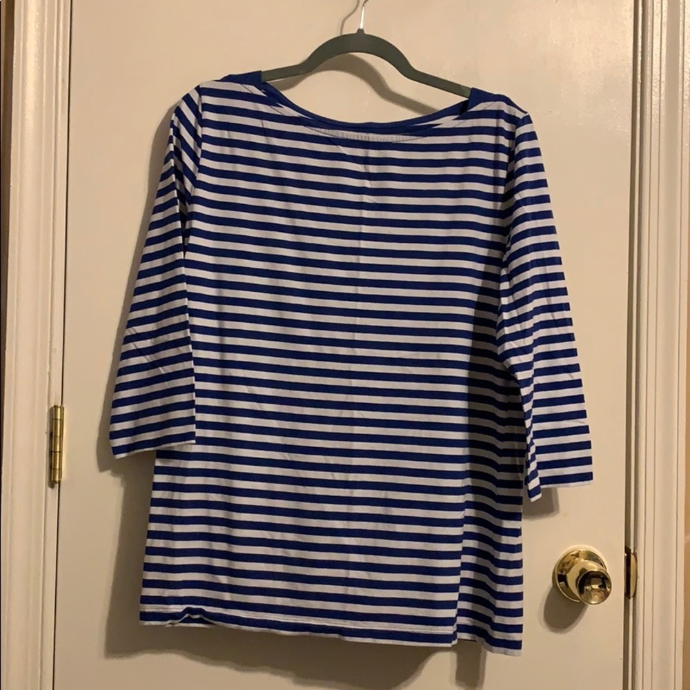 Cobalt blue and white striped Merona shirt
